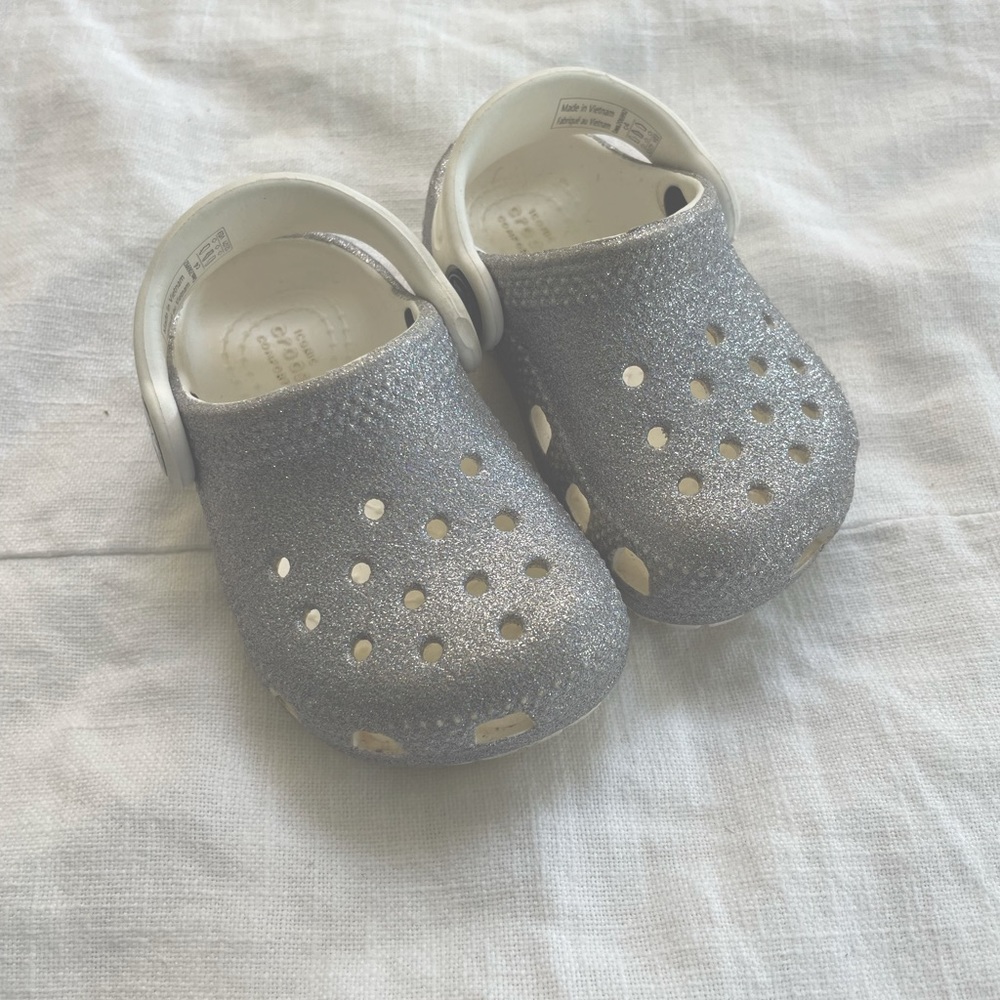 Sparkly baby crocs